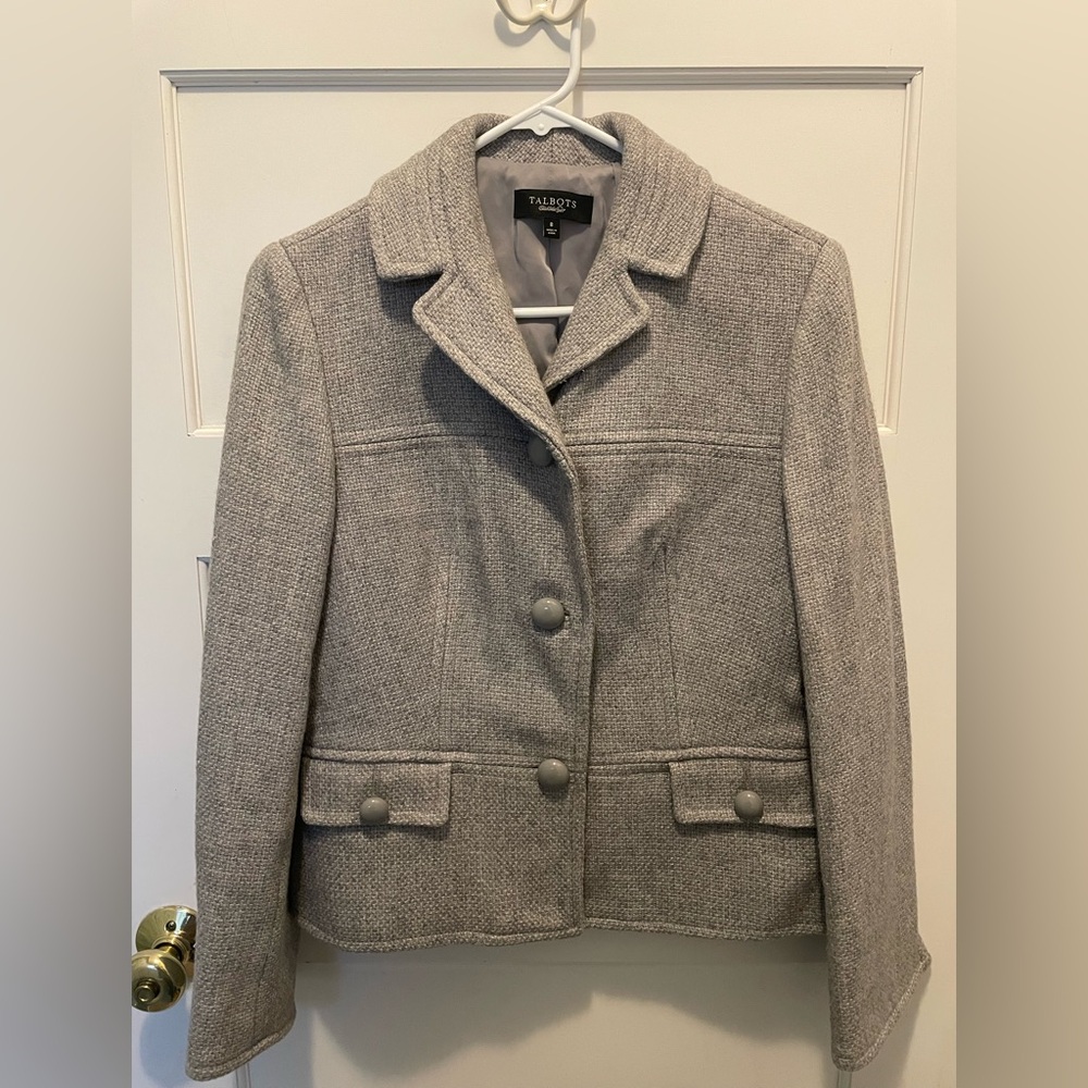 Talbots Women's Gray Wool Blend Jacket size 8